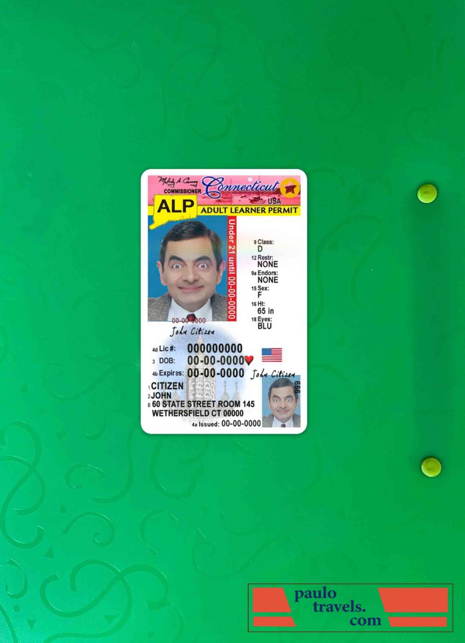 USA Connecticut driving license under 21 photolook FRONT PSD template